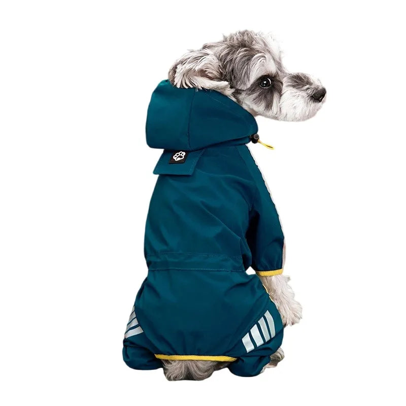 Reflective Waterproof Dog Raincoat - Small to Medium Pet Jumpsuit
