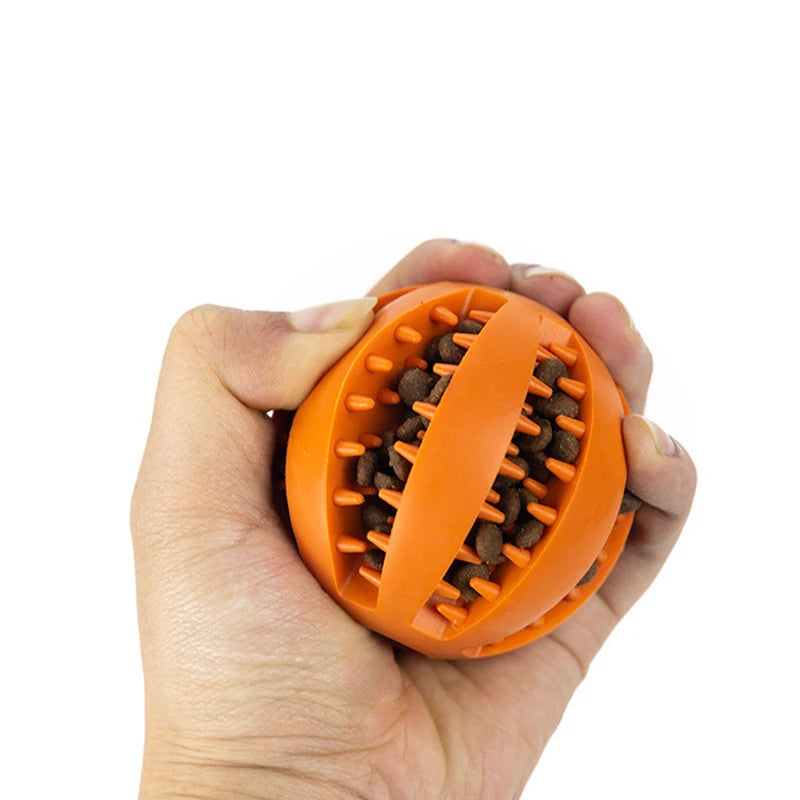 Interactive Pet Treat Balls with Rope - Engaging Rubber Toy for Dogs