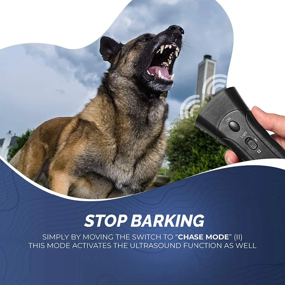 Ultrasonic Anti-Bark Dog Repeller & Trainer with LED Light
