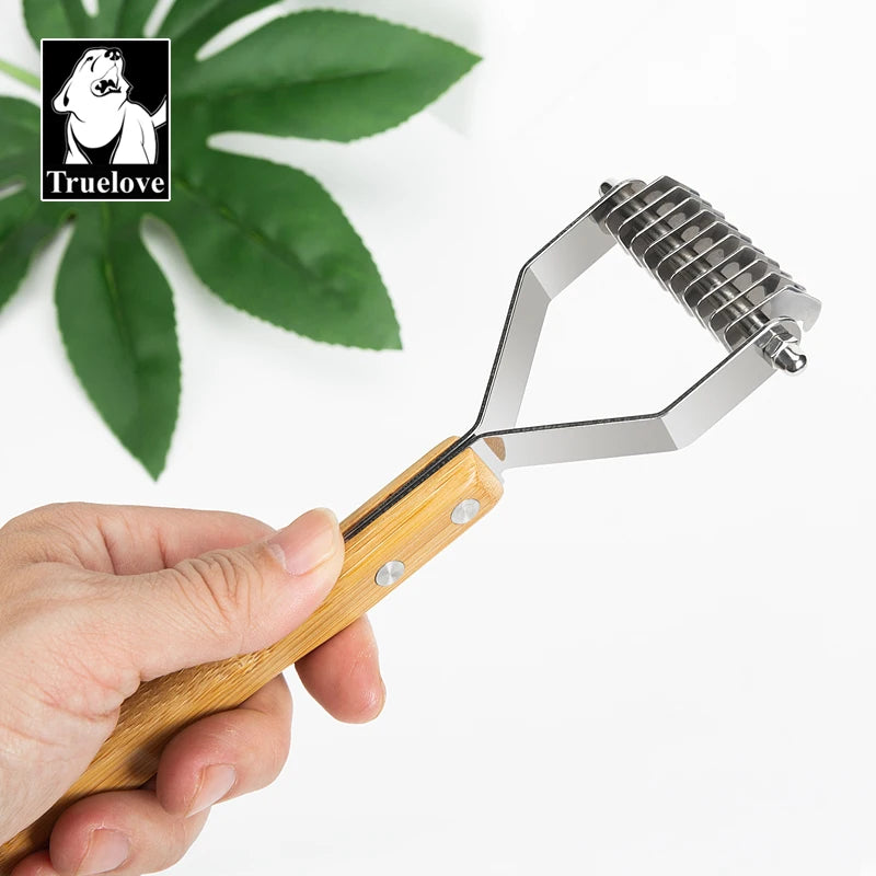 Deshedding Brush and Dematting Comb | Stainless Steel Pet Grooming Tool - Happy Tail Center