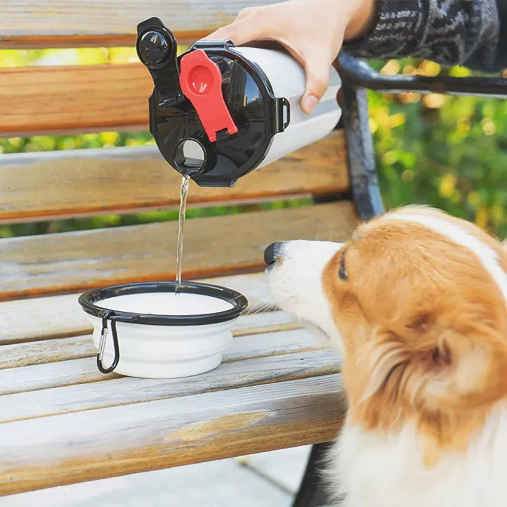 Portable Pet Dog Water Bottle - Water Bowl for Dogs, Cats, and Small Pets - Happy Tail Center