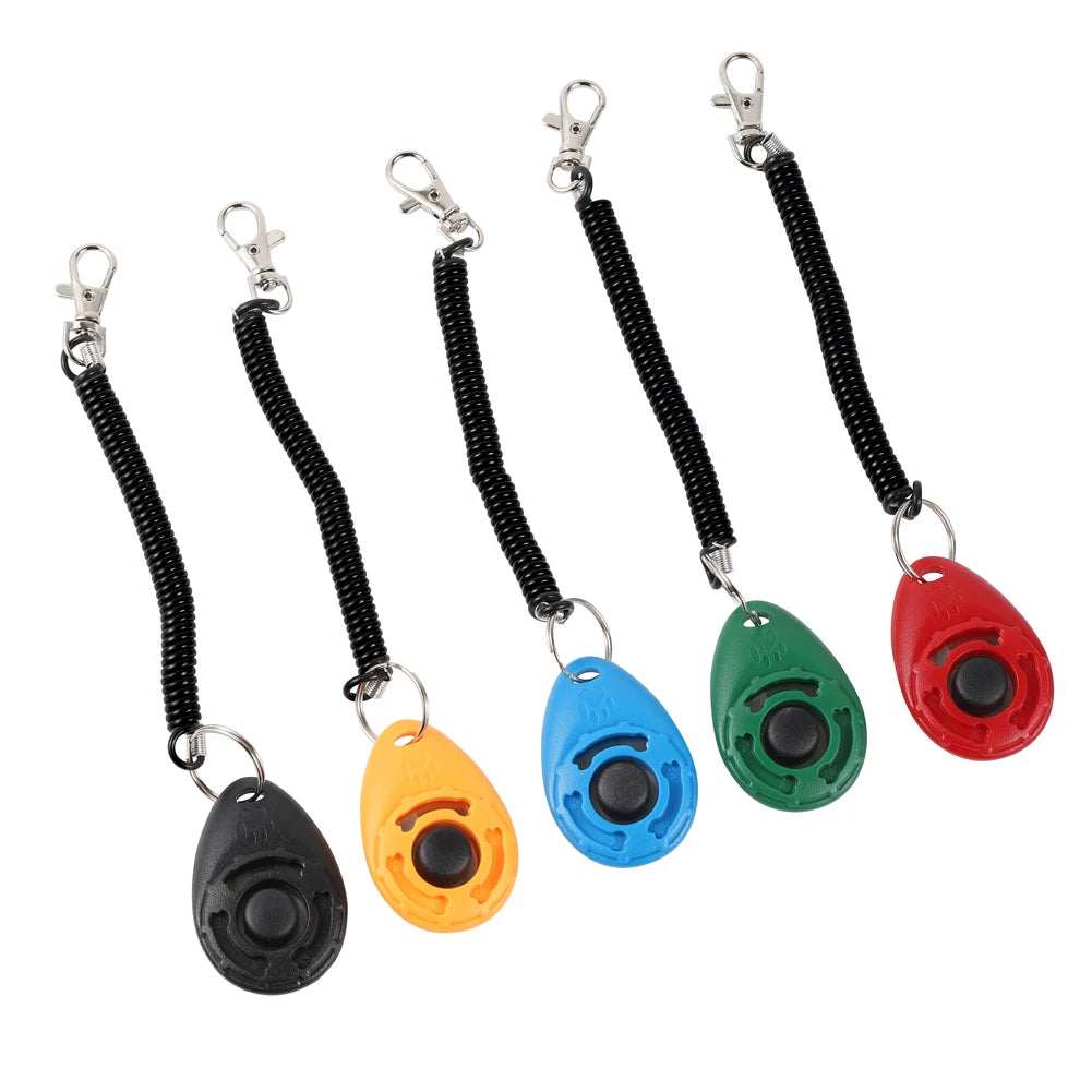 Adjustable Dog Training Clicker with Wrist Strap & Key Chain