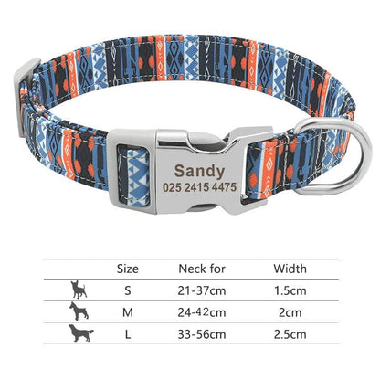 Buckle-Engraved Nylon Dog Collar: Personalized Safety for Your Pet - View 6 - Happy Tail Center