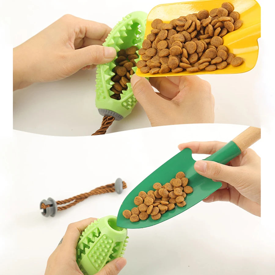 Interactive Chew Toy - Natural Rubber Ball & Food Dispenser for Playful Pets! - Happy Tail Center