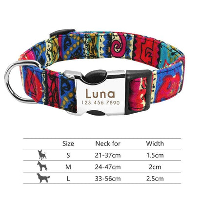 Buckle-Engraved Nylon Dog Collar: Personalized Safety for Your Pet - View 12 - Happy Tail Center