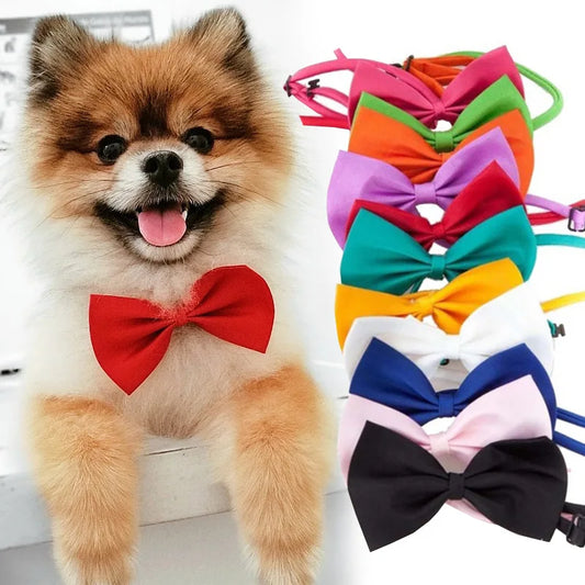 Stylish Adjustable Pet Necklace with Bow Tie for Dogs and Cats