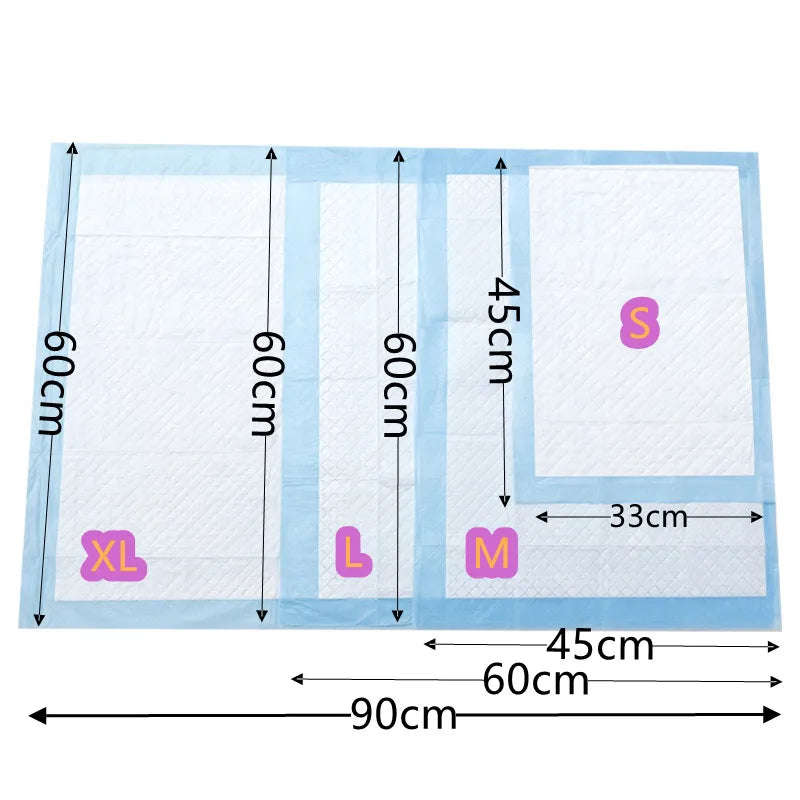 Disposable Pet Underpads - 20/40/60/100pcs Dog and Cat Diapers - Puppy Soaker Mats - S-XL - Happy Tail Center