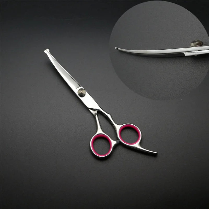 Professional Stainless Steel Pet Grooming Scissors Kit - Precision Barber Cutting Tools for Dogs and Cats - Happy Tail Center