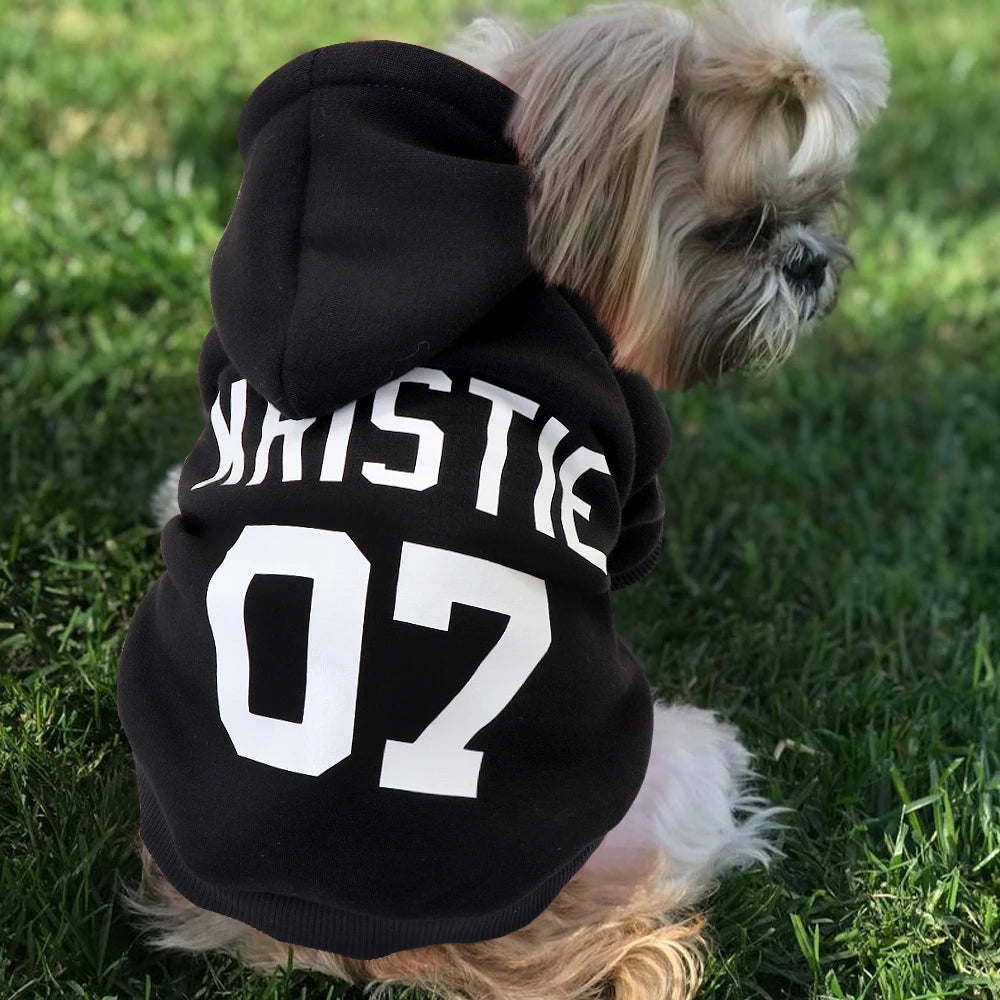 Custom Pet Dog Clothes – Name Print Hoodies for Small to Large Dogs - Happy Tail Center