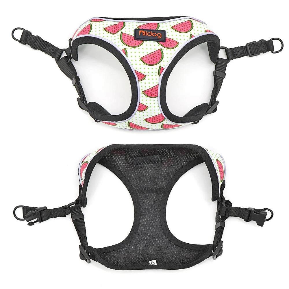 Reflective Printed Mesh Nylon Puppy Dog Harness - Ideal for Small to Medium Dogs & Cats - Happy Tail Center