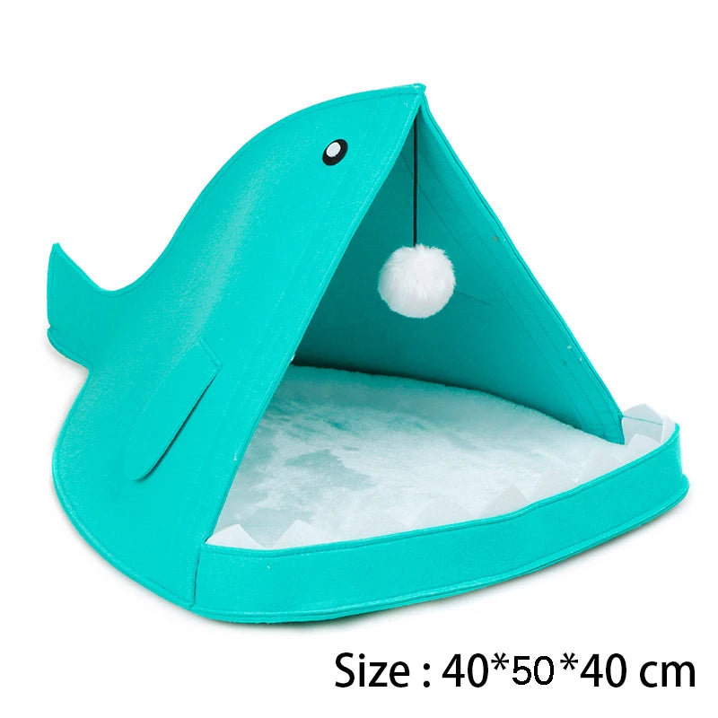 Shark Shape Pet Bed House | Make a Splash with Your Pet's Cozy Retreat! - Happy Tail Center