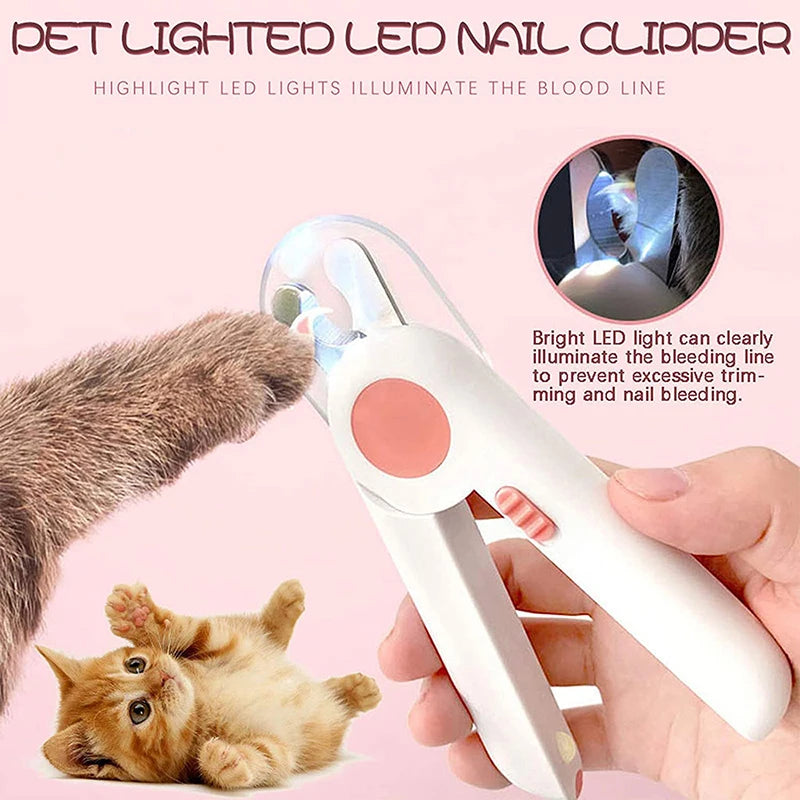 Professional LED Light Pet Nail Clipper - Precision Grooming for Dogs and Cats - Happy Tail Center