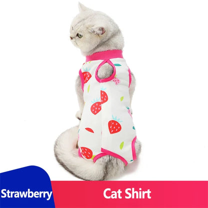 Summer Cat Clothes – Postpartum Anti-Licking Wound Sterilization Vest for Cats and Puppies - View 8 - Happy Tail Center