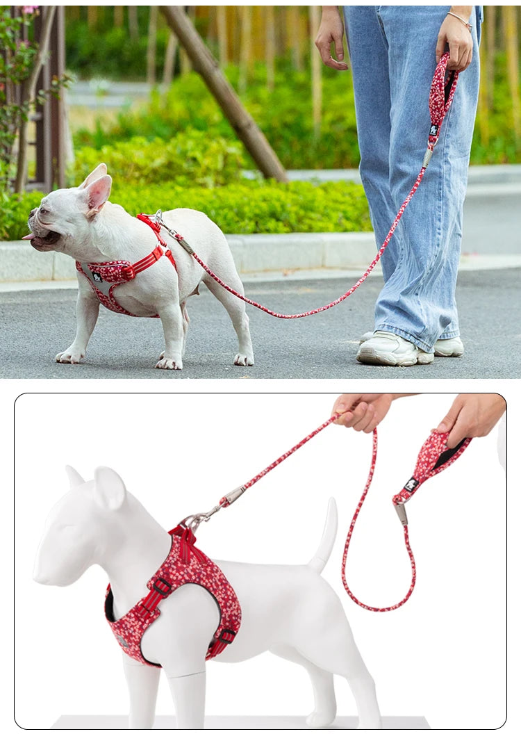 Floral Rope Leash for Dogs and Cats – Premium 100% Cotton Fabric! - Happy Tail Center