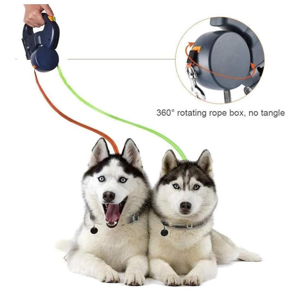 LED Automatic Retractable Traction Rope with Two-Headed Design - Happy Tail Center