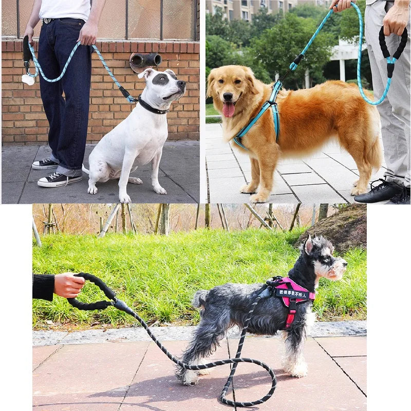 Reflective Strong Dog Leash – 150/200/300cm for Small, Medium, and Large Dogs - Happy Tail Center