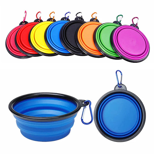 Silicone Portable Foldable Pet Bowls: On-the-Go Feeding Made Easy! - Happy Tail Center