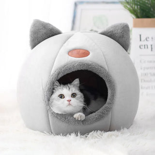 Cozy Cave Nest Cat Bed - Deep Sleep Comfort for Small Dogs and Cats