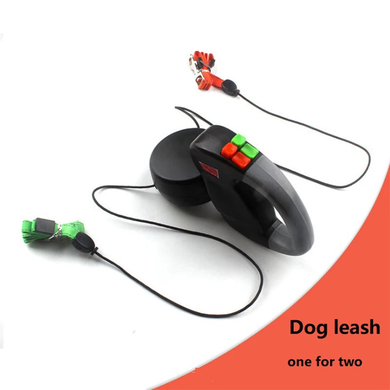 Double Dog Leash | 3M Automatic Double-Headed Traction Rope for Two Dogs