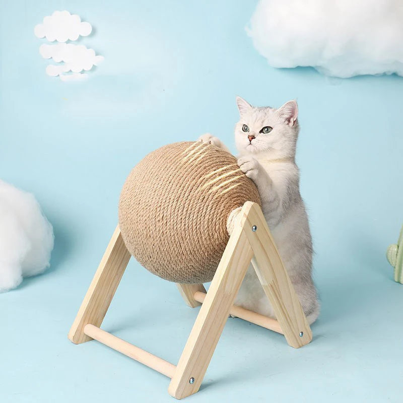 Cat Scratching Ball Toy - Kitten Sisal Rope Ball Board for Grinding Paws - Wear-Resistant Pet Furniture Supplies