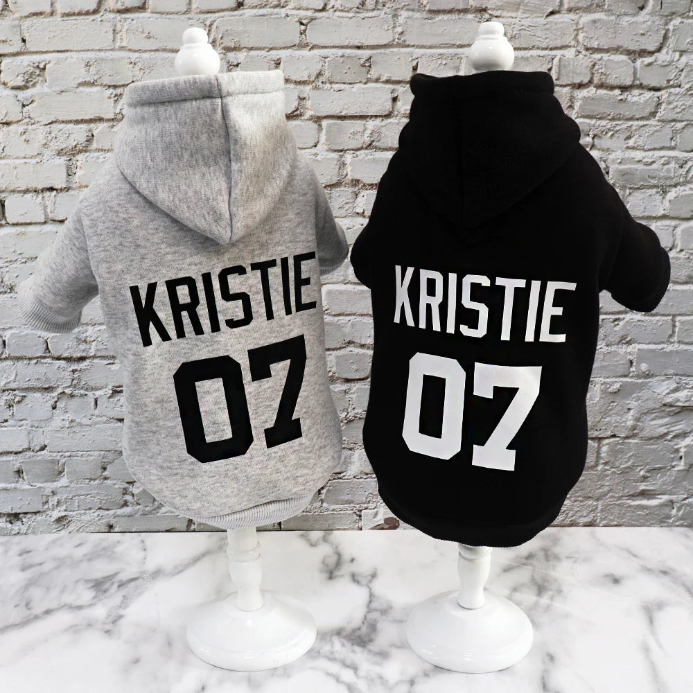 Custom Pet Dog Clothes – Name Print Hoodies for Small to Large Dogs - Happy Tail Center