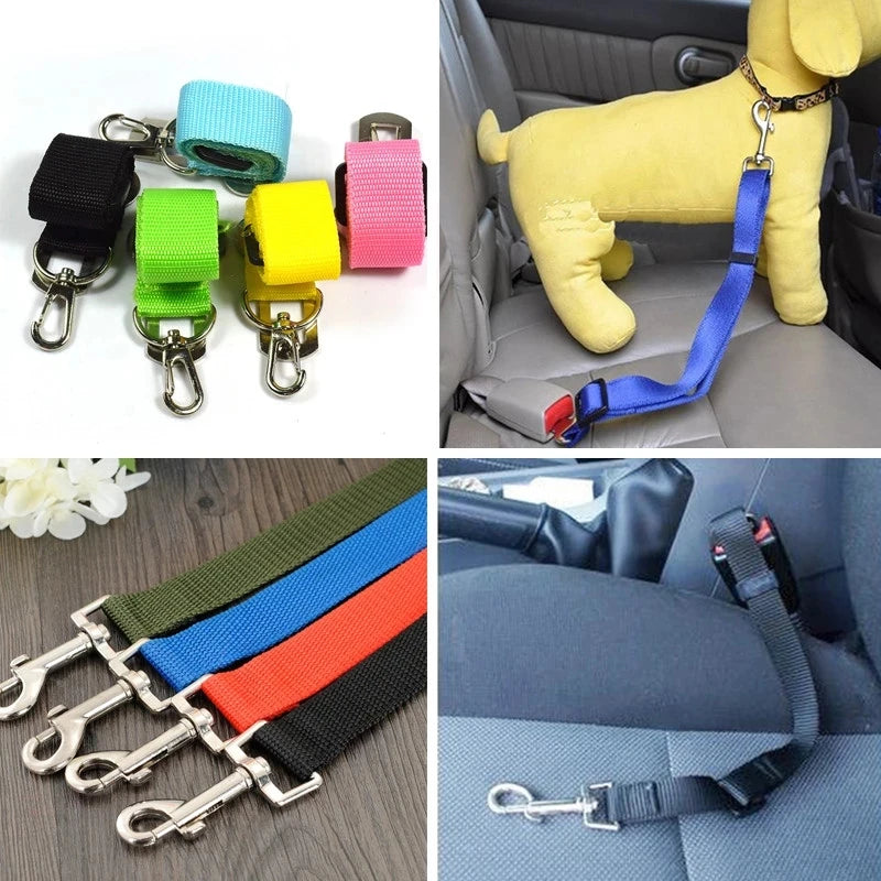 Dog Safety Belt for Car Seat – Adjustable Travel Leash Harness Buckle - Happy Tail Center