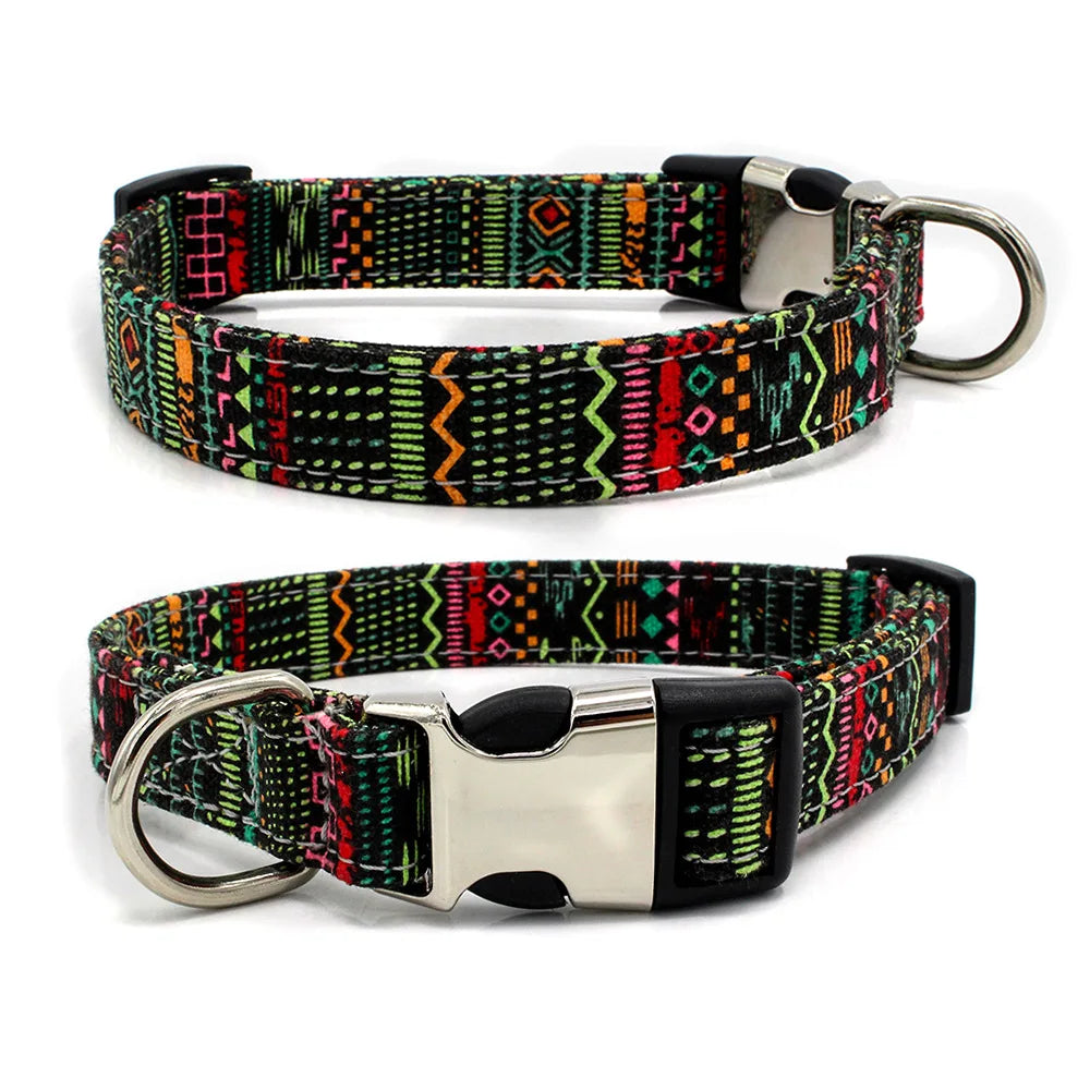 Stunning Bohemian Printing Pet Dog Collars: Fashionable Collars for Trendy Pets! - Happy Tail Center