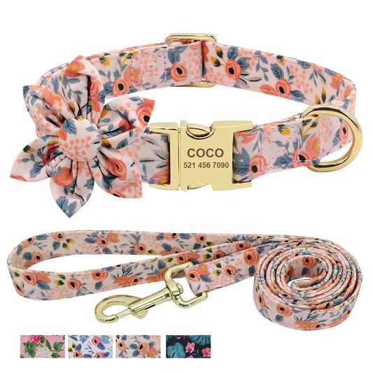 Personalized PetalPrint Dog Collar and Leash Set - Happy Tail Center