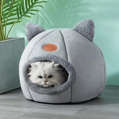 Cozy Cave Nest Cat Bed - Deep Sleep Comfort for Small Dogs and Cats - Happy Tail Center (View 5)