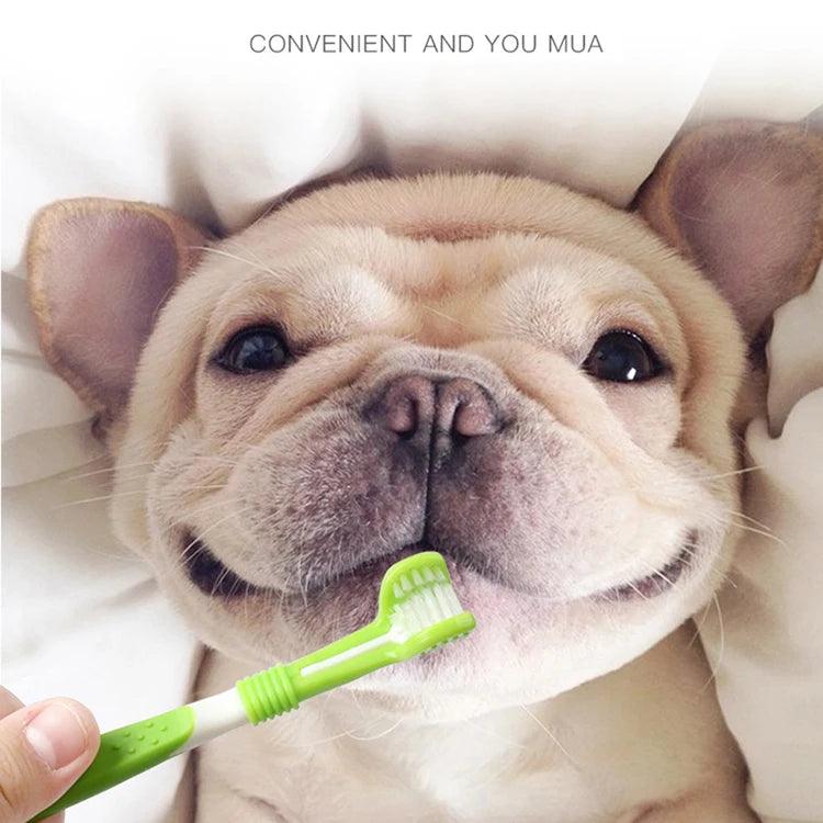 Dental Care Three Heads Dog Toothbrush | Keep Your Pet's Smile Bright - Happy Tail Center