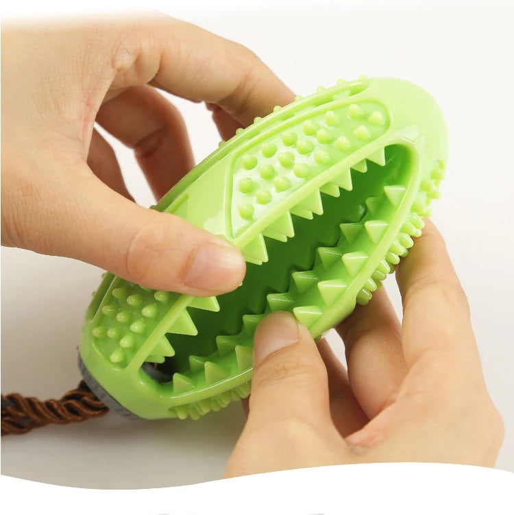 Interactive Chew Toy - Natural Rubber Ball & Food Dispenser for Playful Pets! - Happy Tail Center