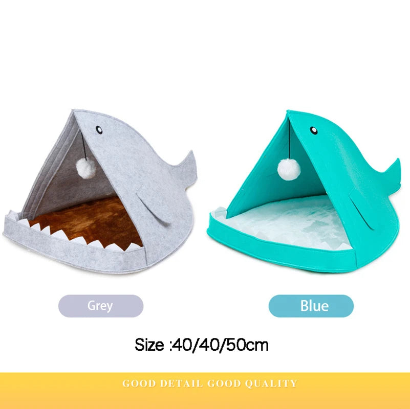 Shark Shape Pet Bed House | Make a Splash with Your Pet's Cozy Retreat! - Happy Tail Center