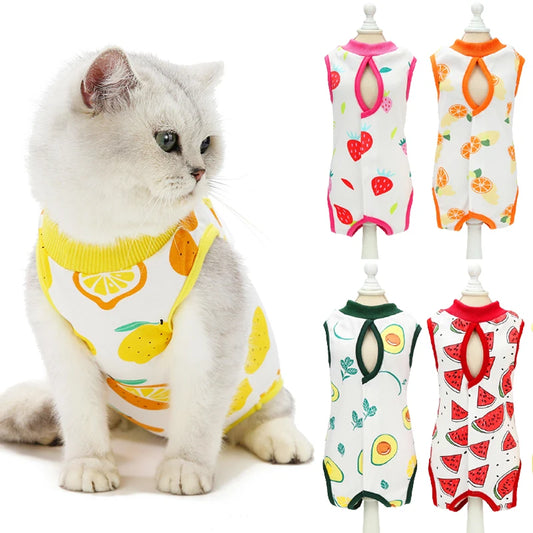 Summer Cat Clothes – Postpartum Anti-Licking Wound Sterilization Vest for Cats and Puppies - Happy Tail Center