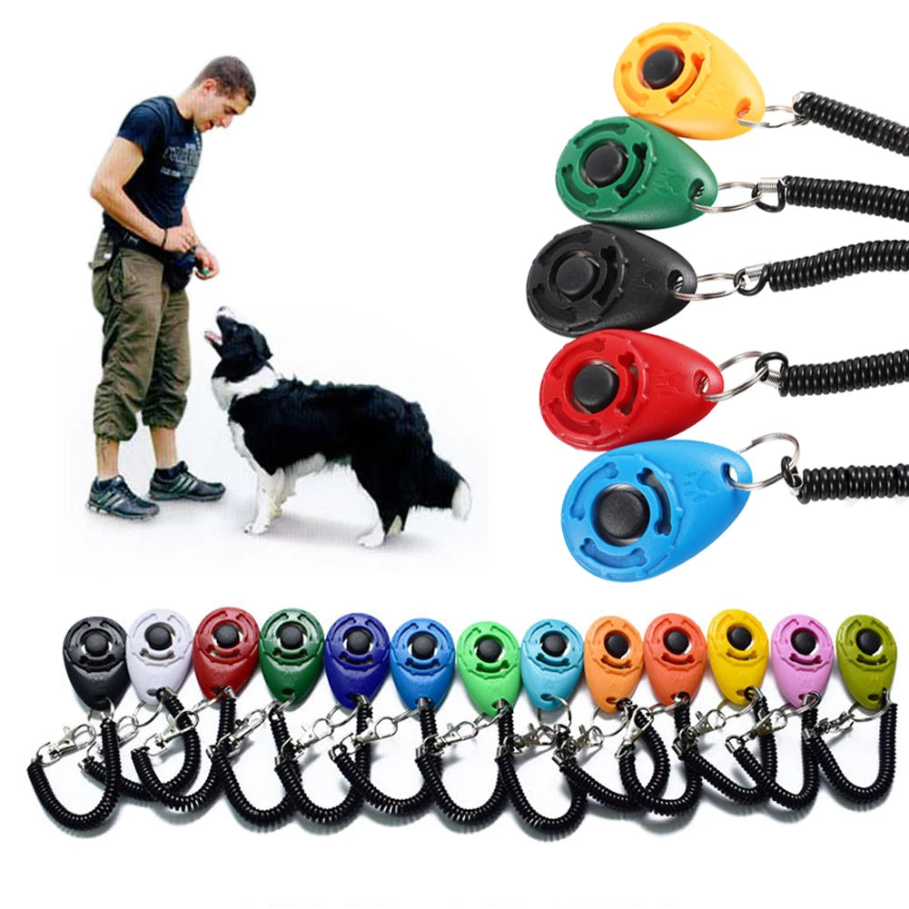 Adjustable Dog Training Clicker with Wrist Strap & Key Chain