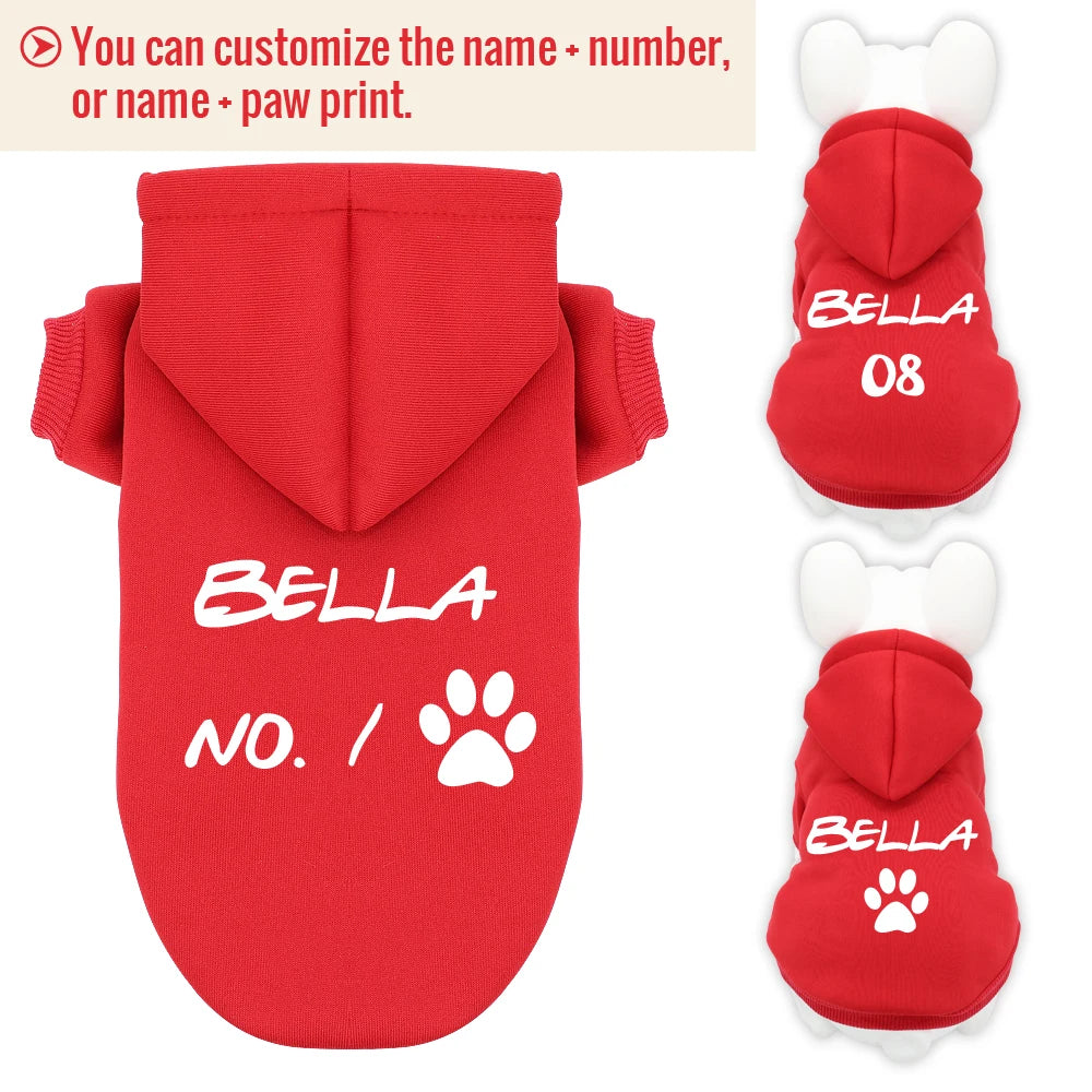 Personalized Dog Hoodie – Soft Cotton Pet Name Clothing for Dogs and Cats - Happy Tail Center