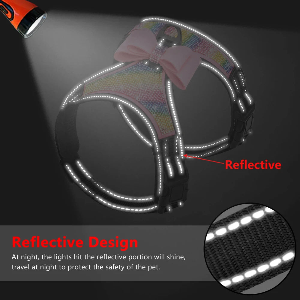 Stylish Reflective Nylon Dog Harness: Safety and Elegance Combined! - Happy Tail Center