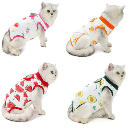 Summer Cat Clothes – Postpartum Anti-Licking Wound Sterilization Vest for Cats and Puppies - Happy Tail Center