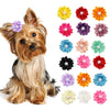 Flower Dog Hair Bows – Adorable Pet Grooming Accessories for Dogs and Cats (20pcs/lot)