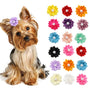 Flower Dog Hair Bows – Adorable Pet Grooming Accessories for Dogs and Cats (20pcs/lot)