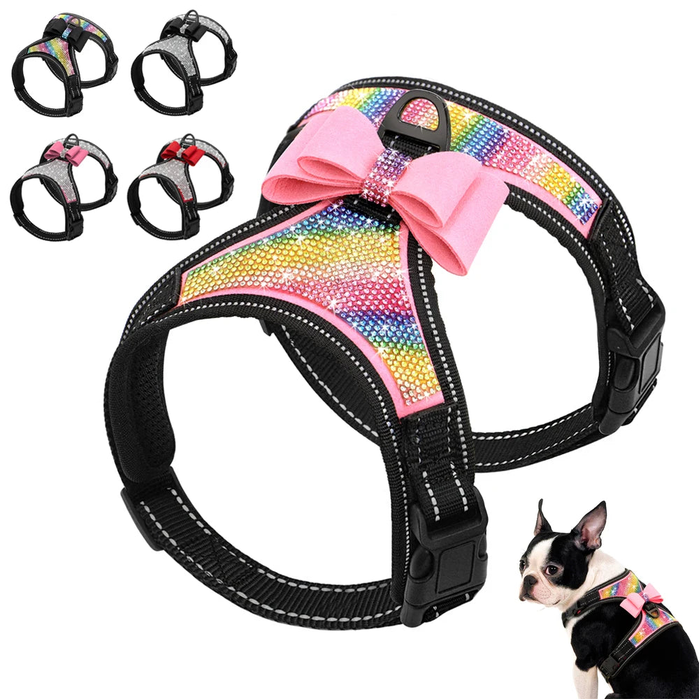 Stylish Reflective Nylon Dog Harness: Safety and Elegance Combined! - Happy Tail Center