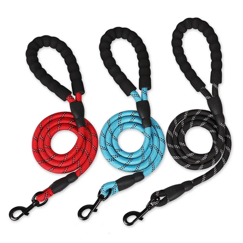 Reflective Strong Dog Leash – 150/200/300cm for Small, Medium, and Large Dogs - Happy Tail Center