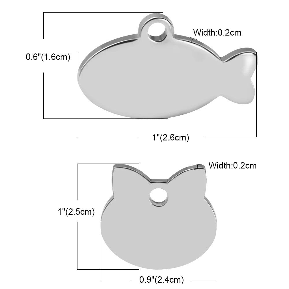 Fish-Shaped Custom Engraved Cat ID Tag | Adorable Nameplate for Kittens and Cats - Happy Tail Center