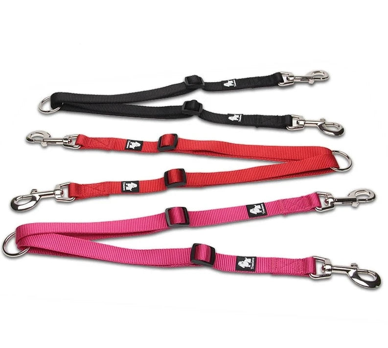 Nylon Double Dog Leash Coupler – No-Tangle Pet Leash for Training and Running - Happy Tail Center