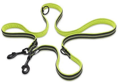 7-in-1 Multi-Function Adjustable Dog Lead: Hands-Free Reflective Leash for Two Dogs - View 13 - Happy Tail Center