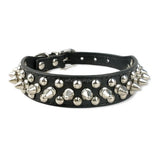 Spiked Studded Leather Collar - For Small to Medium Dogs