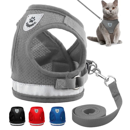 Reflective Cat Harness and Leash Set for Small Dogs & Puppies - Safe, Adjustable, & Comfortable