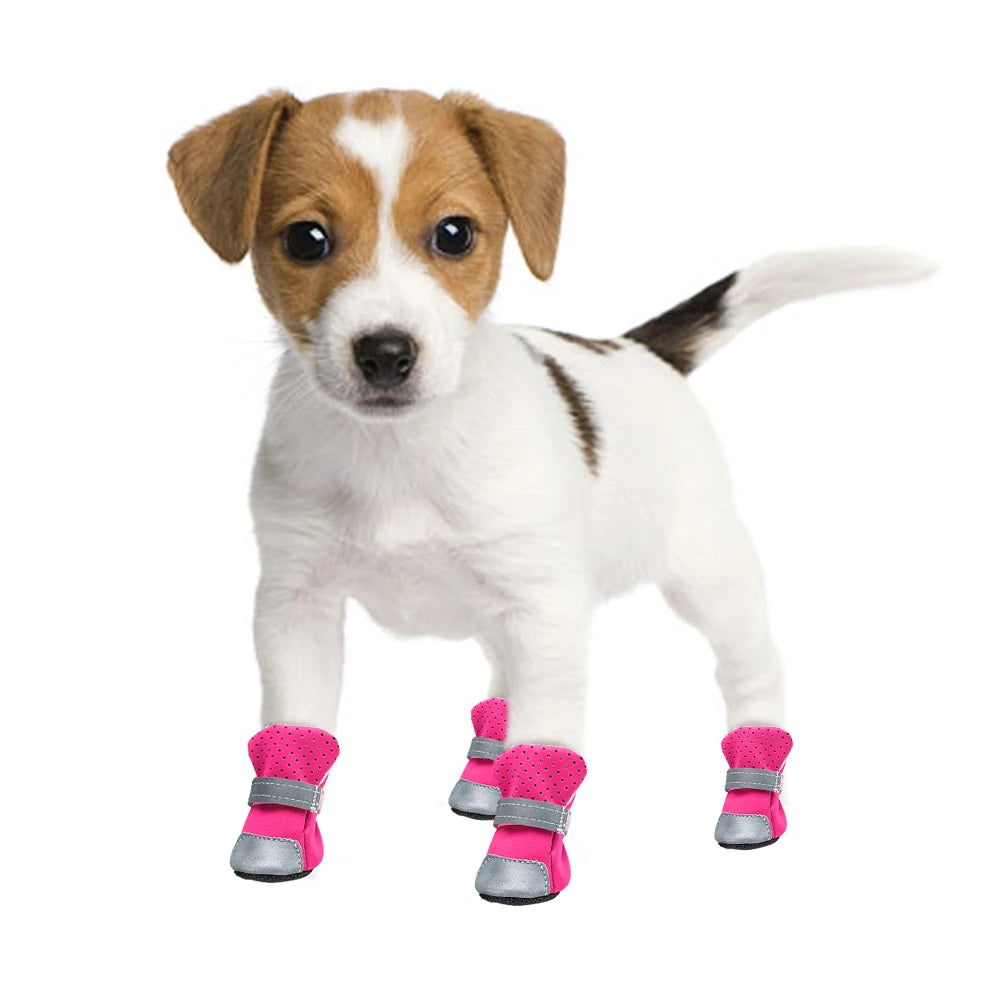 Waterproof Reflective Pet Shoes - Anti-Slip Paw Protectors for Small Dogs