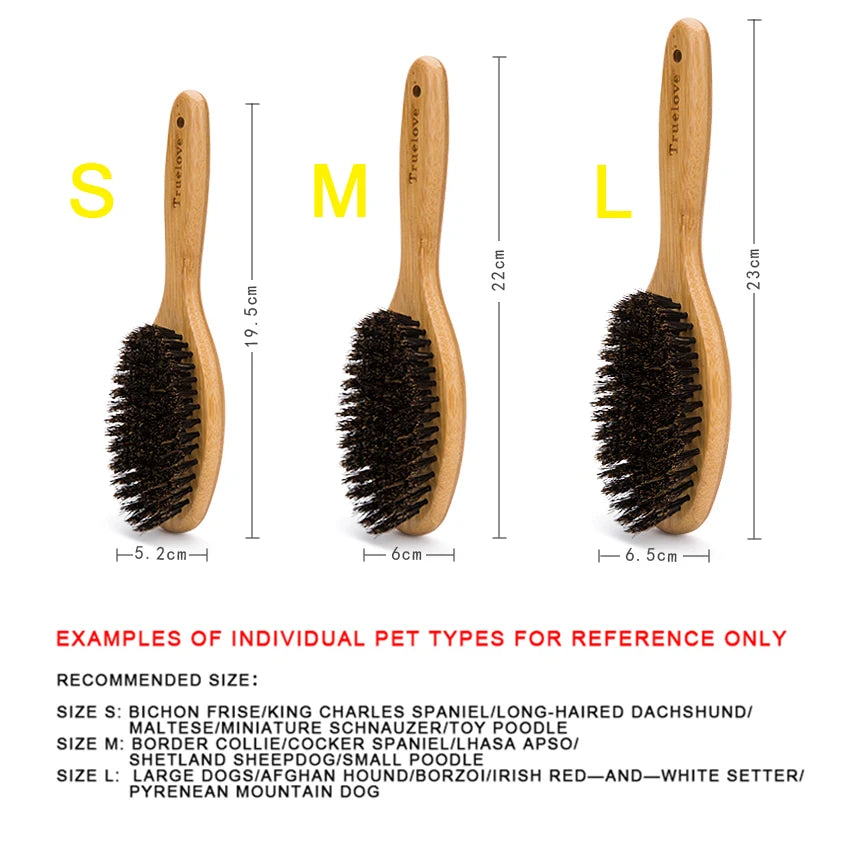 Natural Bamboo Bristle Hair Brush – Gentle Grooming for Cats and Dogs - Happy Tail Center