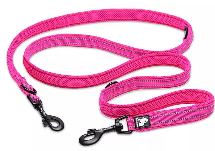 7-in-1 Multi-Function Adjustable Dog Lead | Hands-Free Reflective Pet Training Leash for Walking Two Dogs - Happy Tail Center