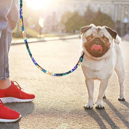 4ft Fashion Pattern Dog Leash - Stylish Printed Nylon Leash for Small to Medium Dogs - View 2 - Happy Tail Center
